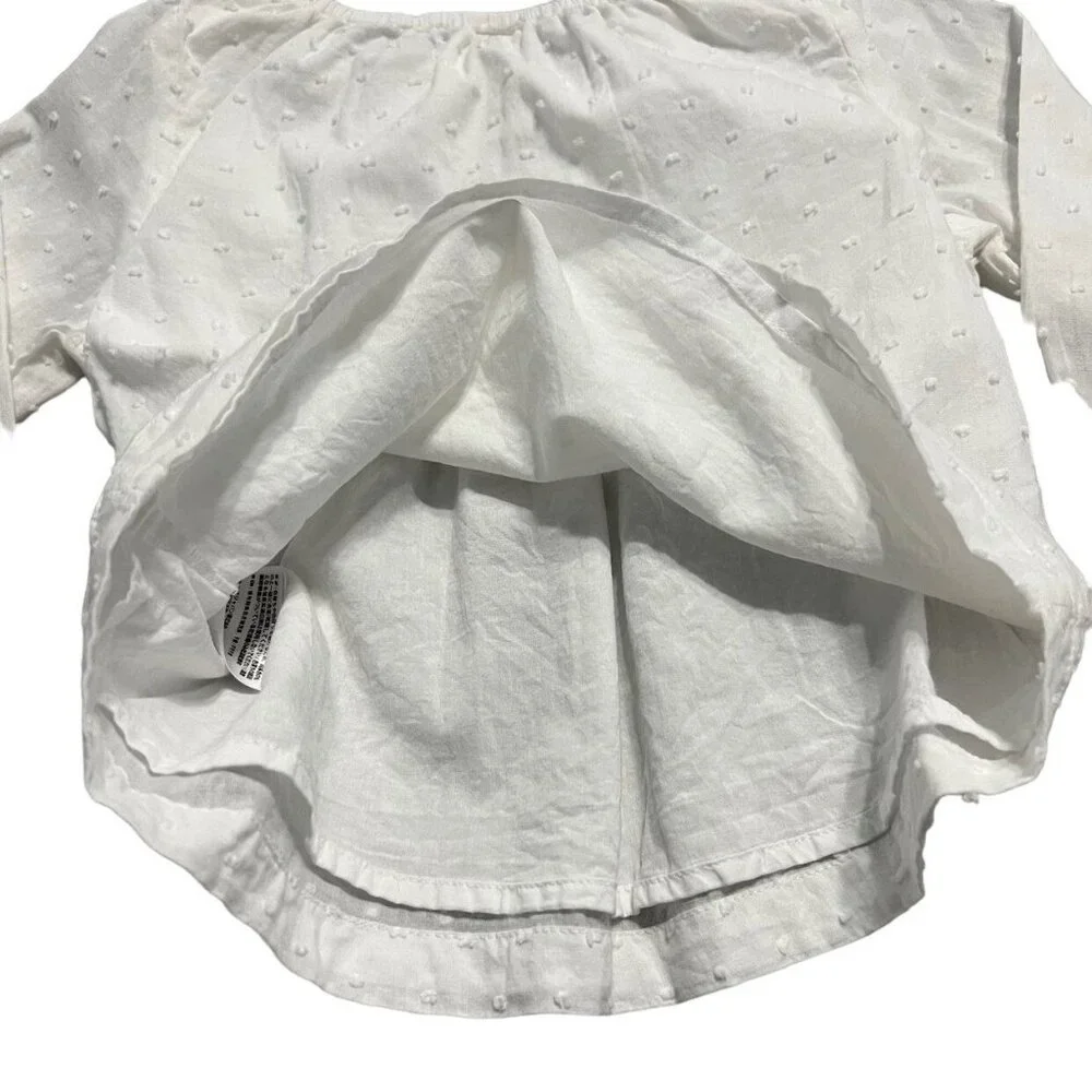 Old Navy 12-18m White Swiss Dot Blouse